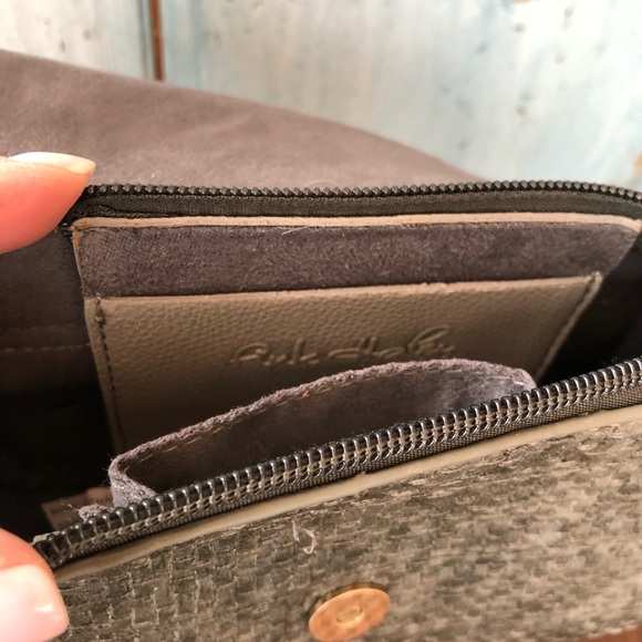 Pink Haley mini crossbody classy gray & tan bag perfect year round & for travel - Picture 5 of 9